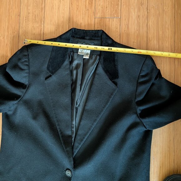 Vintage Sag Harbor Black 100% Wool Blazer with Velvet Collar - Size 16 - Picture 6 of 6